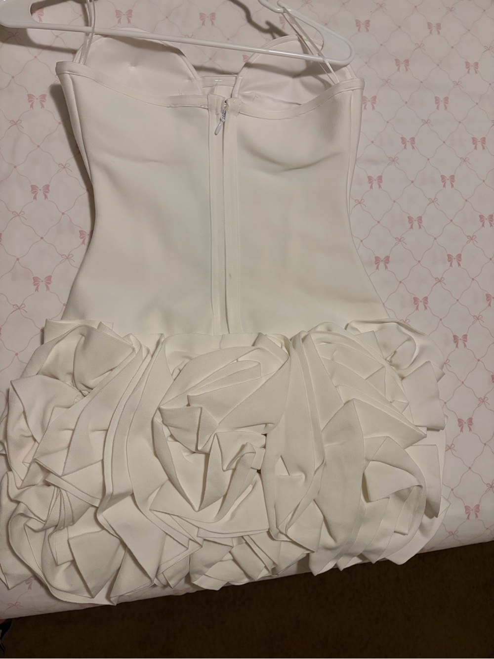 Fashion Nova Blessed Beauty Ruffle Rosette Bandage Mini Dress - Picture 8 of 8